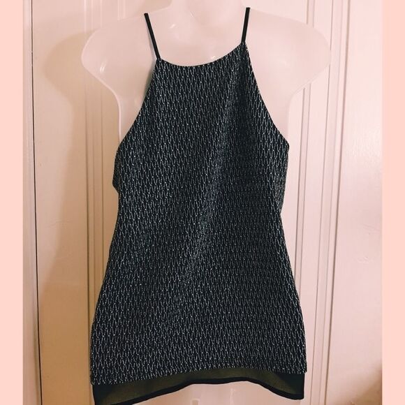 Guess Black and Silver Dressy Tank Top sz Small - Picture 3 of 5